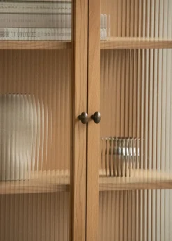 Display & Glass Cabinets|Display & Glass Cabinets^Audo Copenhagen Curiosity cabinet with glass doors 143 cm, Oak Beige