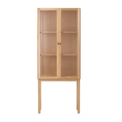 Display & Glass Cabinets|Display & Glass Cabinets^Audo Copenhagen Curiosity cabinet with glass doors 168 cm, Oak Beige