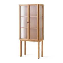 Display & Glass Cabinets|Display & Glass Cabinets^Audo Copenhagen Curiosity cabinet with glass doors 168 cm, Oak Beige