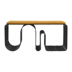 Clearance AYTM Curva seat cushion for bench 32x95.5 cm, Amber Yellow
