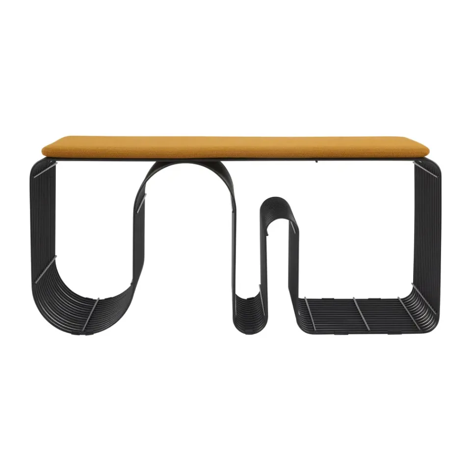 Clearance AYTM Curva seat cushion for bench 32x95.5 cm, Amber Yellow