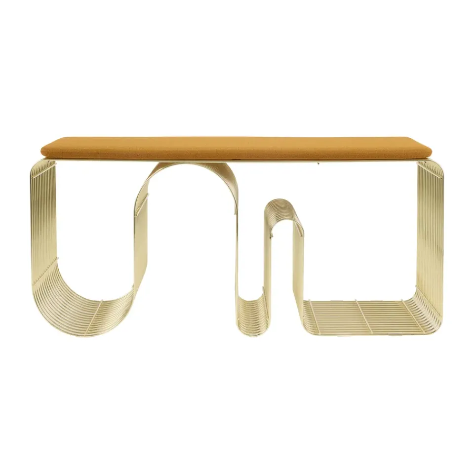 Clearance AYTM Curva seat cushion for bench 32x95.5 cm, Amber Yellow