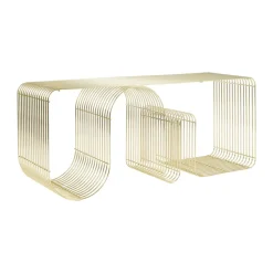 Benches^AYTM Curva seating bench 100 cm, Gold Gold-coloured