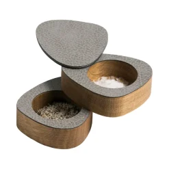 Outlet LIND DNA Curve salt & pepper set 2-pack, Natural-anthracite Grey