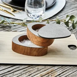 Outlet LIND DNA Curve salt & pepper set 2-pack, Natural-anthracite Grey