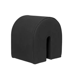 Sitting Poufs^Kristina Dam Studio Curved pouf, Leather Black