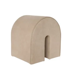 Sitting Poufs^Kristina Dam Studio Curved pouf, Leather light Brown