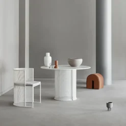 Sitting Poufs^Kristina Dam Studio Curved pouf, Leather light Brown
