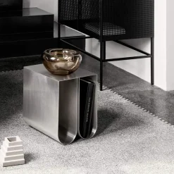 Best Kristina Dam Studio Curved side table, Stainless steel Grey