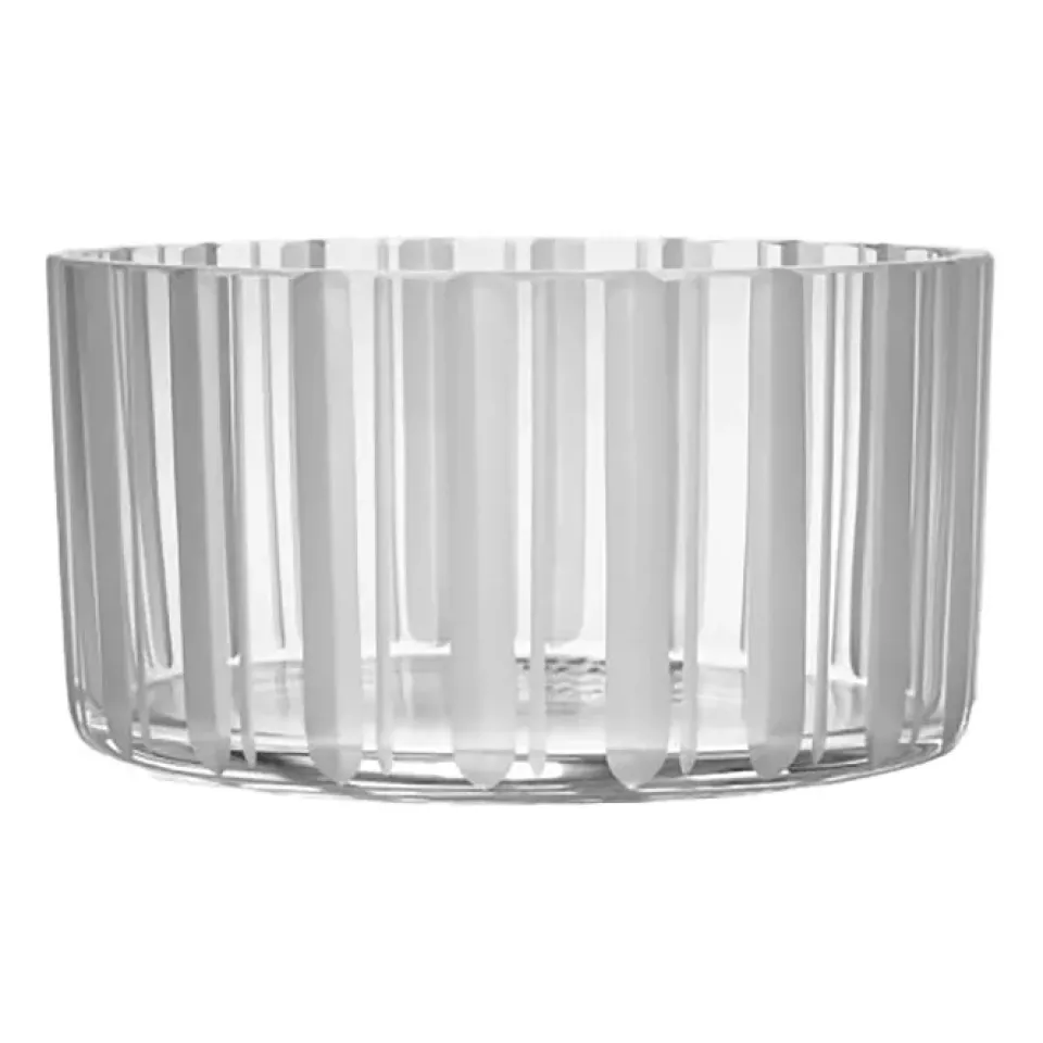 Best Orrefors Cut in number bowl 160 mm, Striped Transparent