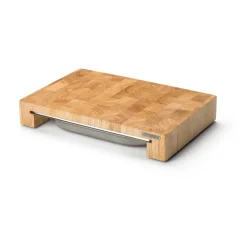 Chopping Boards^Continenta Cutting board rubber tree with 1 tray, 27x39 cm Beige