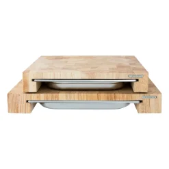Chopping Boards^Continenta Cutting board rubber tree with 1 tray, 27x39 cm Beige