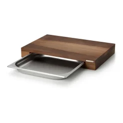 Best Continenta Cutting board walnut with 1 tray, 27x39 cm Brown
