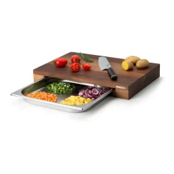 Best Continenta Cutting board walnut with 1 tray, 27x39 cm Brown
