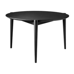 Coffee Tables^FDB Møbler D102 Søs coffee table Ø70 cm, Oak painted Black