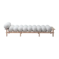 Gärsnäs Dag daybed, Beech-Barnum bouclé 01 Off White