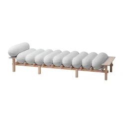 Gärsnäs Dag daybed, Beech-Barnum bouclé 01 Off White