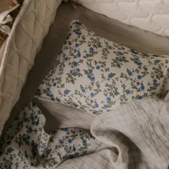 Online Garbo&Friends Dainty Muslin bedding set baby, 70x80 cm/28x35 cm Blue