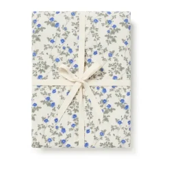 Bed Sheets^Garbo&Friends Dainty Muslin fitted sheet, 70x140x20 cm Blue