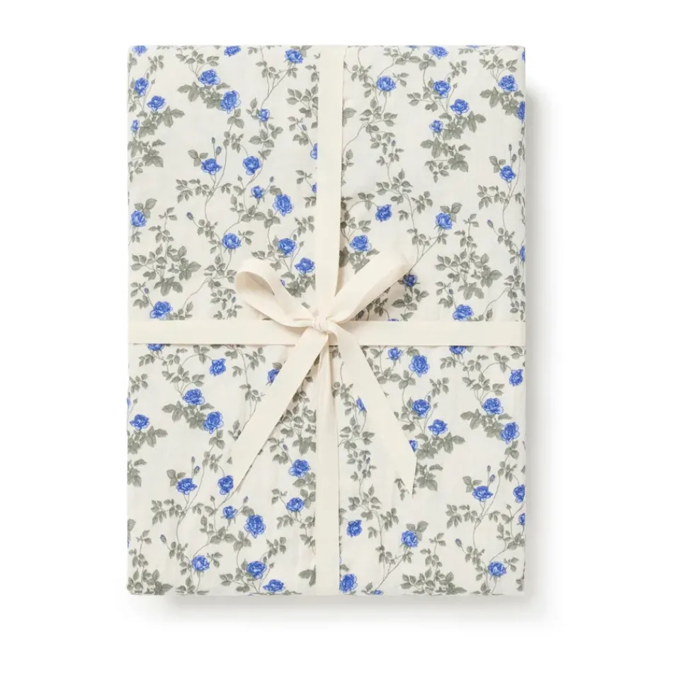 Bed Sheets^Garbo&Friends Dainty Muslin fitted sheet, 90x200x30 cm Blue