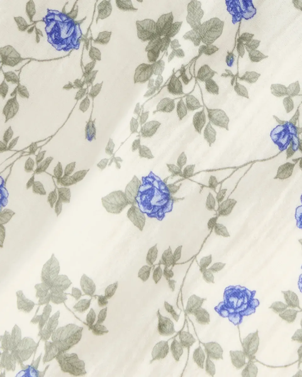 Bed Sheets^Garbo&Friends Dainty Muslin fitted sheet, 90x200x30 cm Blue