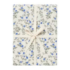 Bed Sheets^Garbo&Friends Dainty Muslin fitted sheet, 160x200x30 cm Blue