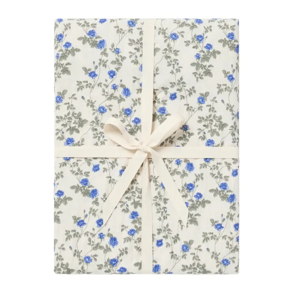 Bed Sheets^Garbo&Friends Dainty Muslin fitted sheet, 160x200x30 cm Blue