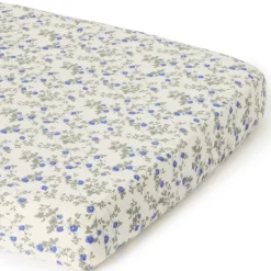 Bed Sheets^Garbo&Friends Dainty Muslin fitted sheet, 180x200x30 cm Blue
