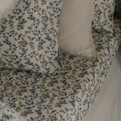 Bed Sheets^Garbo&Friends Dainty Muslin fitted sheet, 180x200x30 cm Blue