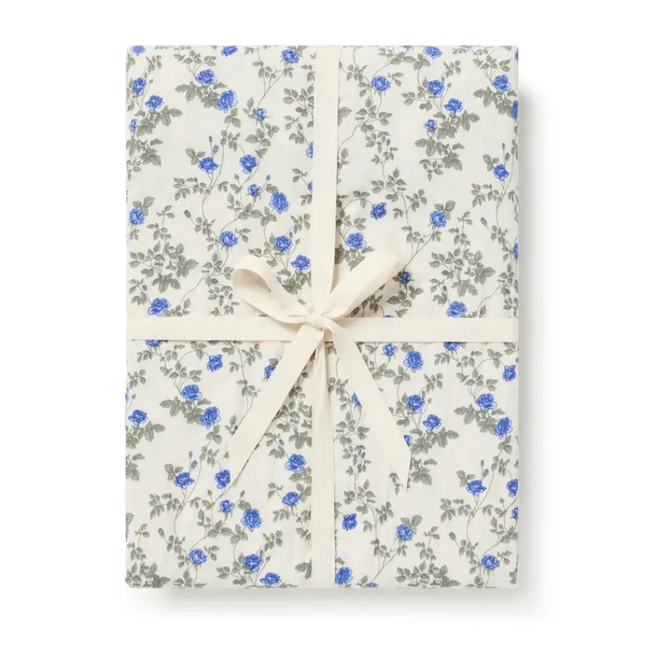 Bed Sheets^Garbo&Friends Dainty Muslin fitted sheet, 180x200x30 cm Blue
