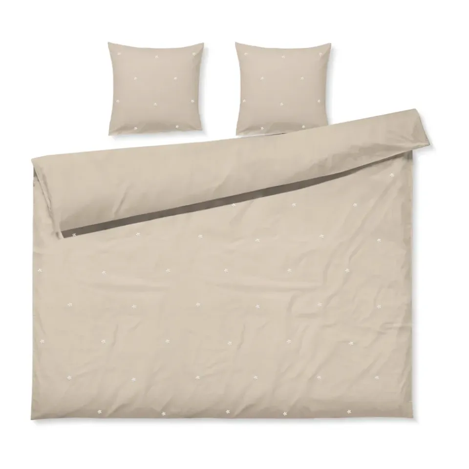 Bed Sets^Juna Daisy bed set 220x220 cm, Sand-white Beige