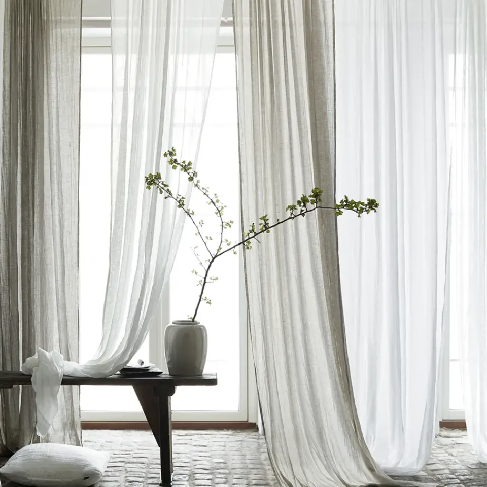 Curtains^Himla Dalsland curtain with heading tape and channel, optical White
