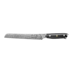 Bread Knives^Hâws Damascus by bread knife 33 cm, Black-stainless steel BlackSilver-coloured