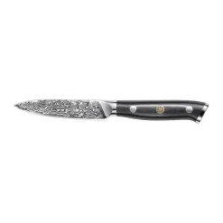 Vegetable Knives^Hâws Damascus By herb knife 20 cm, Black-stainless steel BlackSilver-coloured