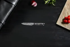 Vegetable Knives^Hâws Damascus By herb knife 20 cm, Black-stainless steel BlackSilver-coloured