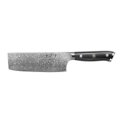 Hâws Damascus By vegetable knife 30 cm, Black-stainless steel BlackSilver-coloured