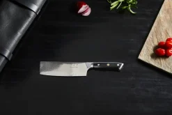 Hâws Damascus By vegetable knife 30 cm, Black-stainless steel BlackSilver-coloured