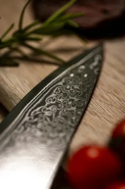 Knife Sets^Hâws Damascus knife set 6-piece, Brown-stainless steel BrownSilver-coloured