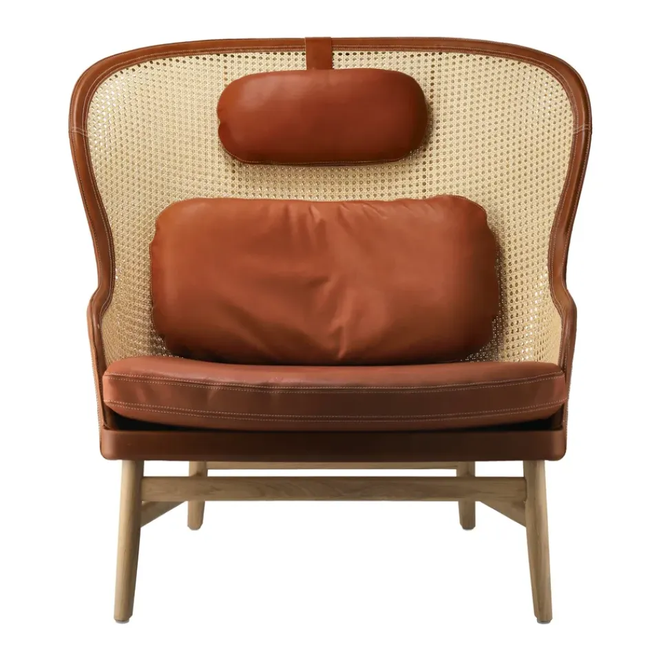 Armchairs & Footstools^Gärsnäs Dandy armchair, Oak-natural-Tärnsjö leather cognac Brown