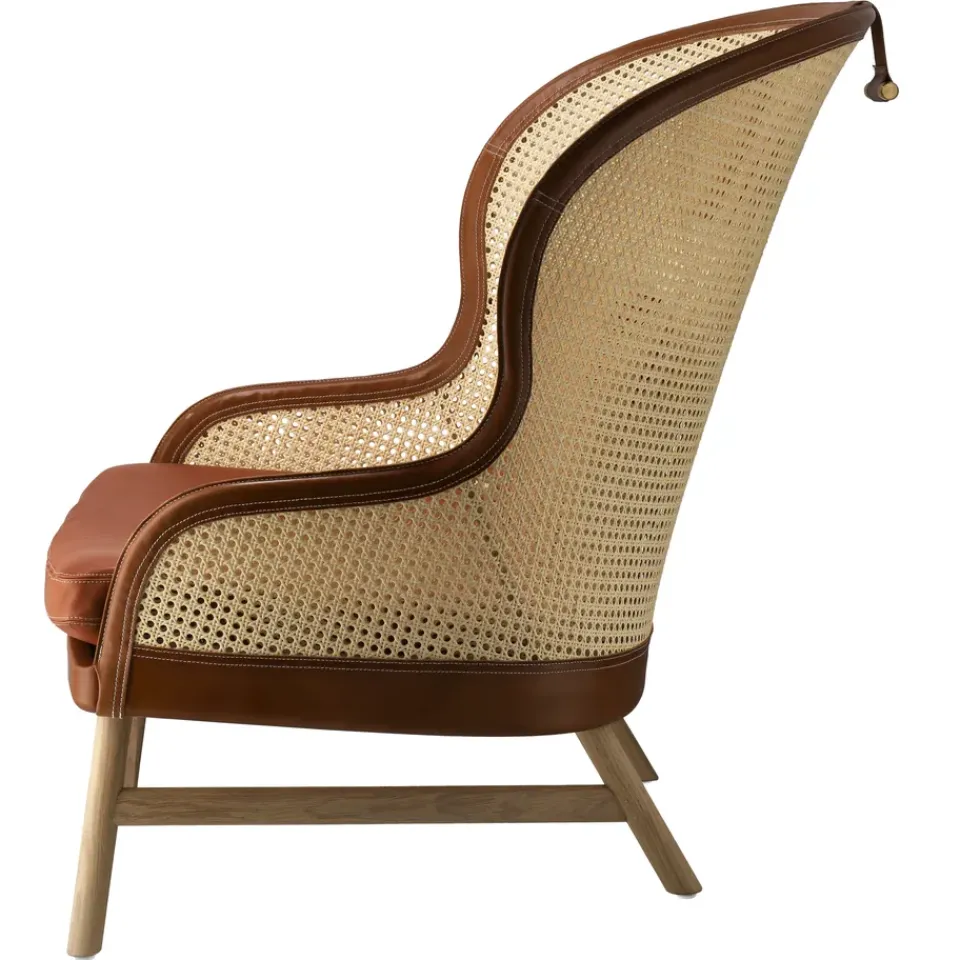 Armchairs & Footstools^Gärsnäs Dandy armchair, Oak-natural-Tärnsjö leather cognac Brown