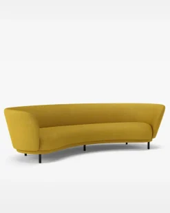 Sofas^Massproductions Dandy 4-seater sofa, Stained oak-Sacho sapphire 017 Yellow