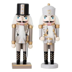 Christmas Decorations^Bloomingville Darren nut cracker decoration 20.5 cm 2 pieces, Gold White