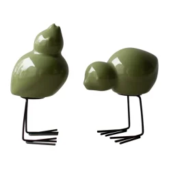 Outlet DBKD Swedish Birds Easter decoration 2-pack, Shiny Green