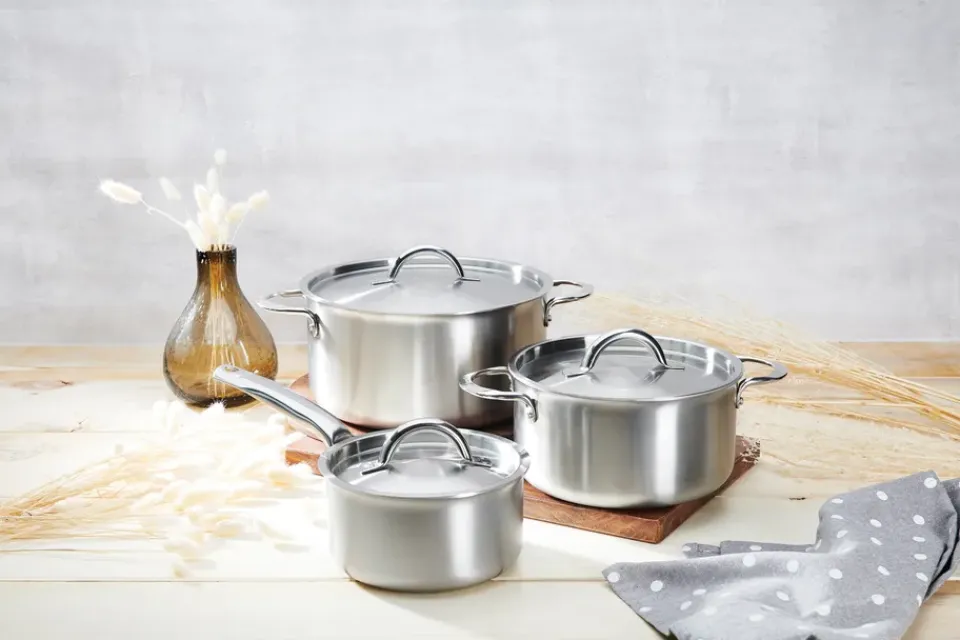 Saucepan Sets|Saucepans^De Buyer Alchimy pot set with lid 6 pieces, Stainless steel Silver-coloured