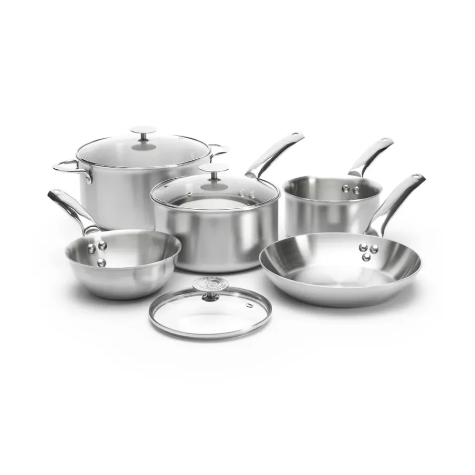 Saucepan Sets|Saucepans^De Buyer Alchimy pot set with glass lid, 8 pieces Silver-coloured