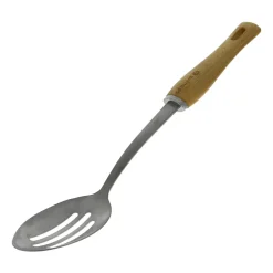Spoons, Scoops & Ladles^De Buyer B Bois slotted spoon with wooden handle, Stainless steel GreyBeige