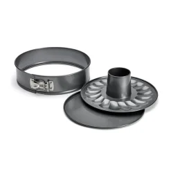 Round Flat Oven & Flan Dishes|More Baking Accessories^De Buyer springform tin with two bases, 26 cm Silver-coloured