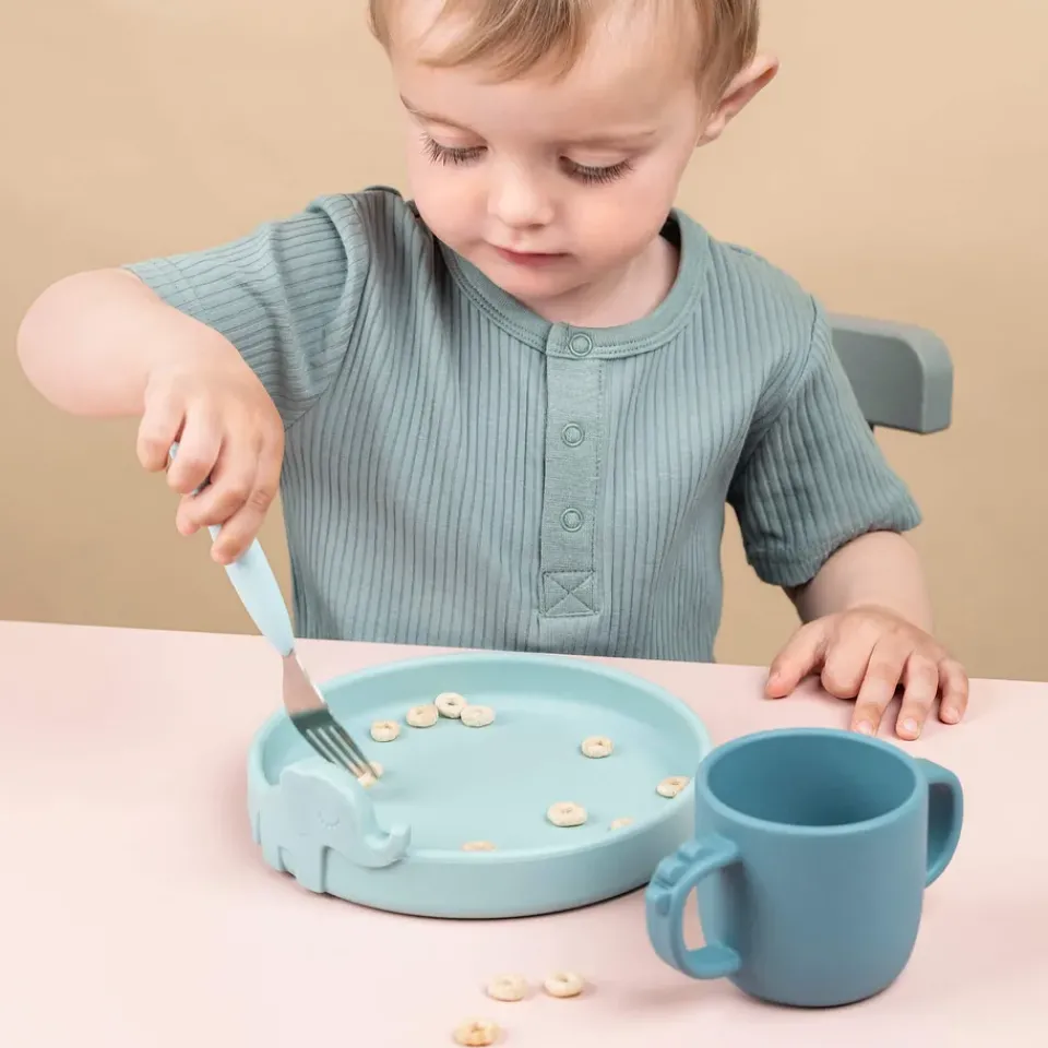 Children's Cutlery^Done by deer Deer Friends Easy-grip cutlery set 3 pieces, Blue