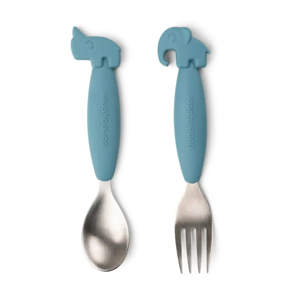 Clearance Done by deer Deer Friends Easy-grip cutlery set 2 pieces, Blue