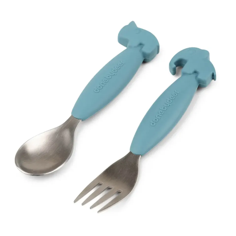 Clearance Done by deer Deer Friends Easy-grip cutlery set 2 pieces, Blue